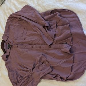 Abercrombie airy button up, purple, small